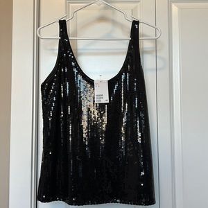 Brand New H&M black Sequin Tank Top
